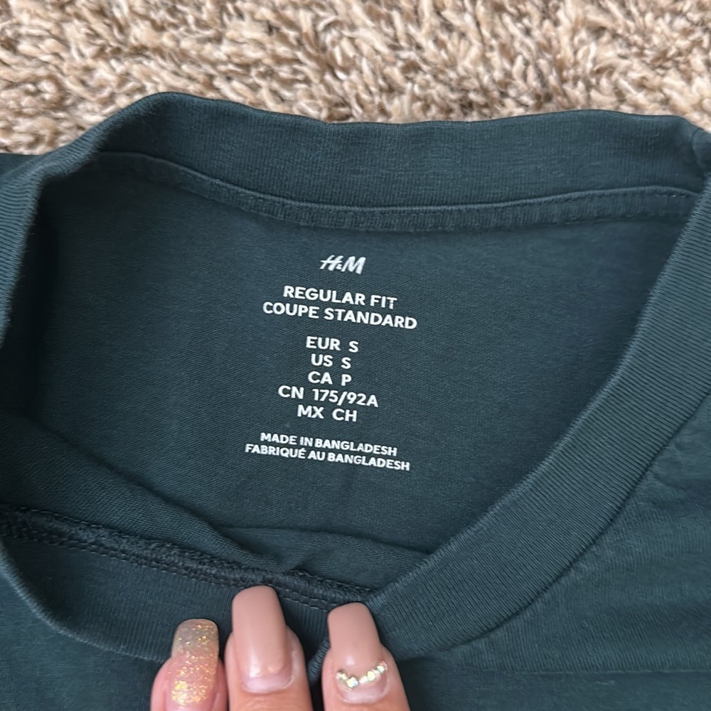H&M Men basic tee - S green - Picture 3 of 5